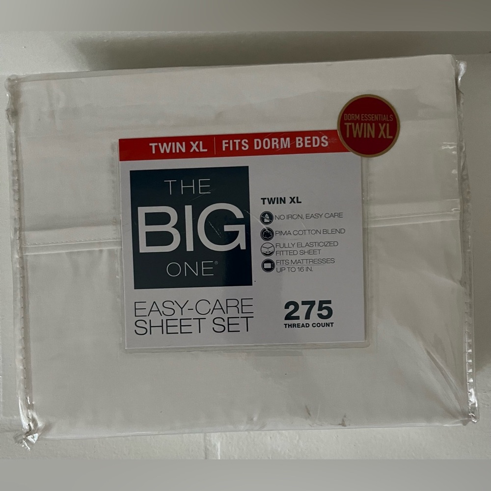 The Big One White Easy-Care Sheet Set